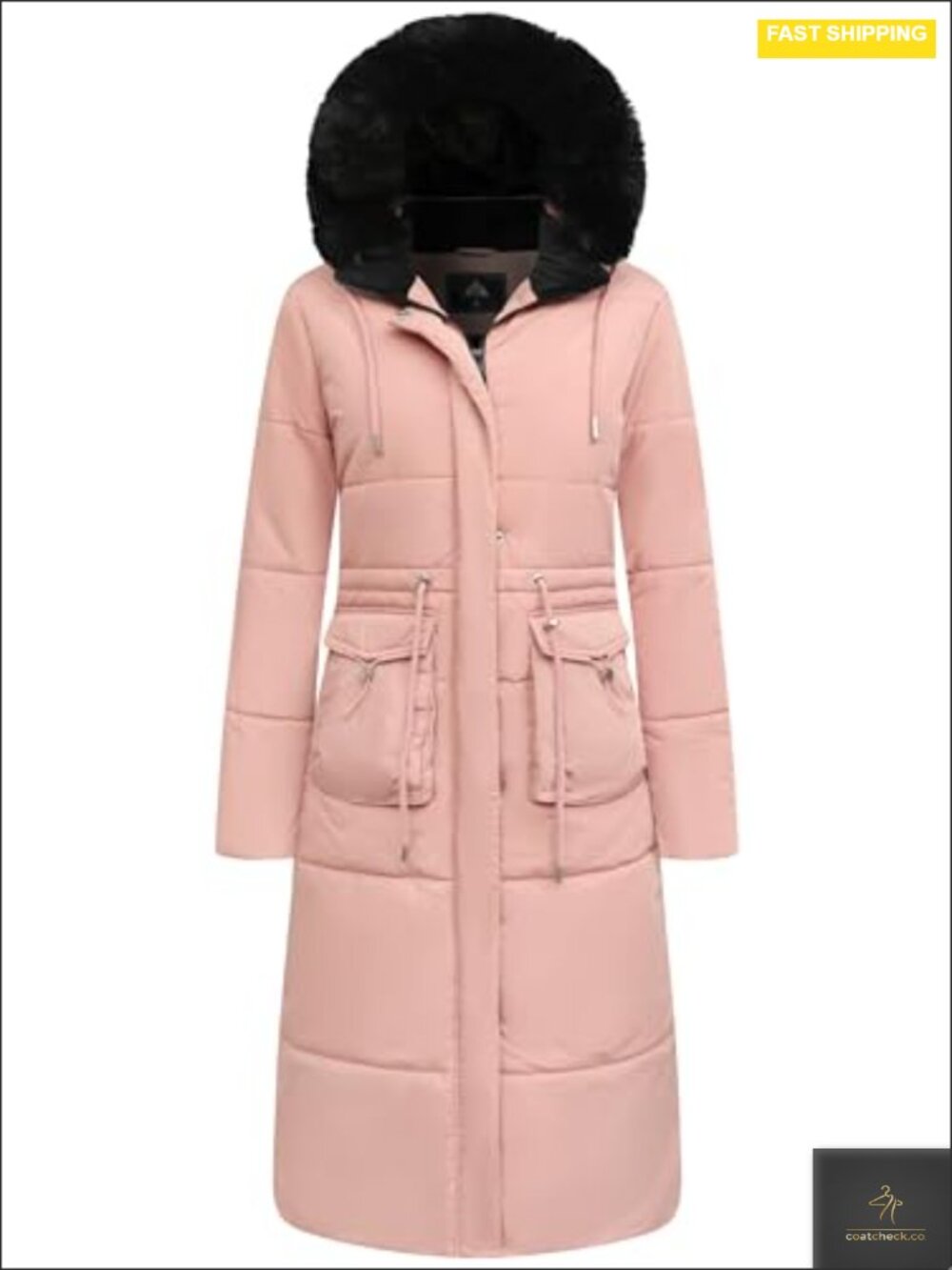 Long Winter Puffer Coat Waterproof Maxi Down Jacket Faux Fur Removable Hood